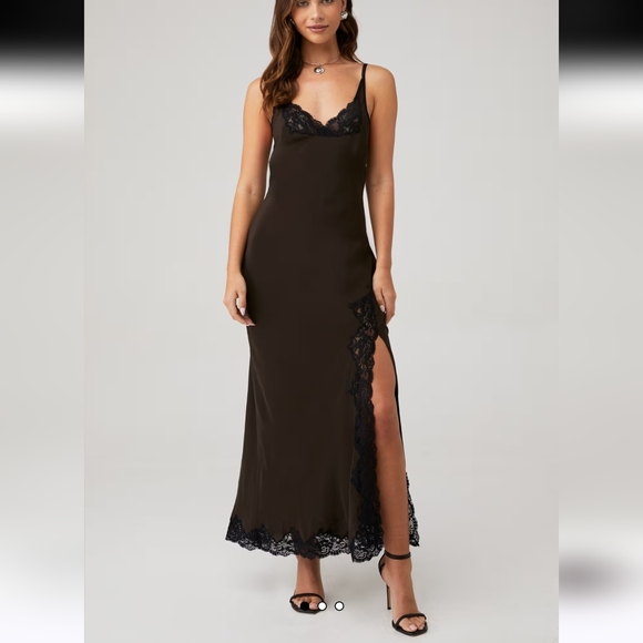 Bec + Bridge Deja Vous Slip Dress Silk And Lace Spaghetti Strap Ankle Length - Picture 9 of 15